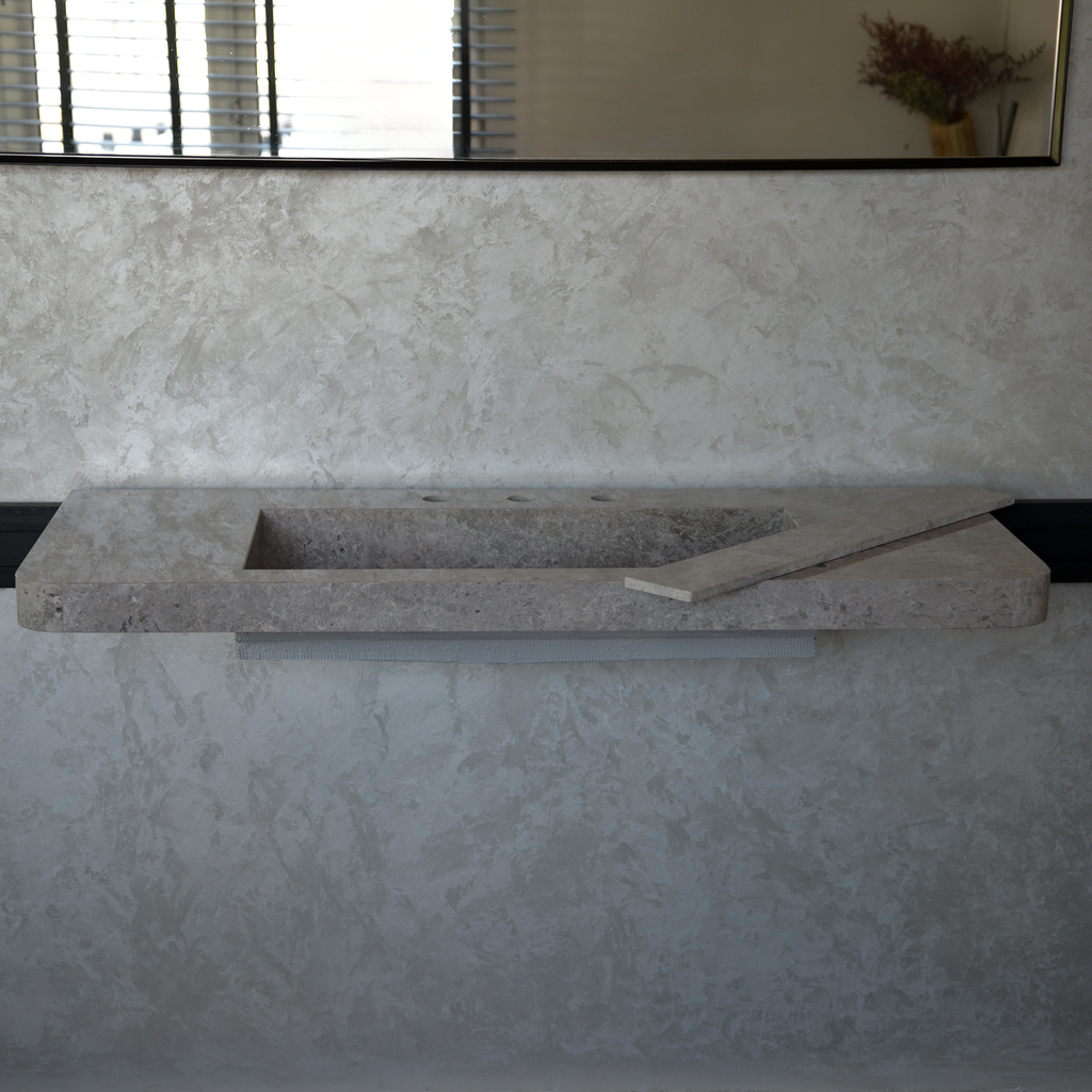HANDCRAFTED CUSTOM TUNDRA GREY MARBLE SINK (NS-097)