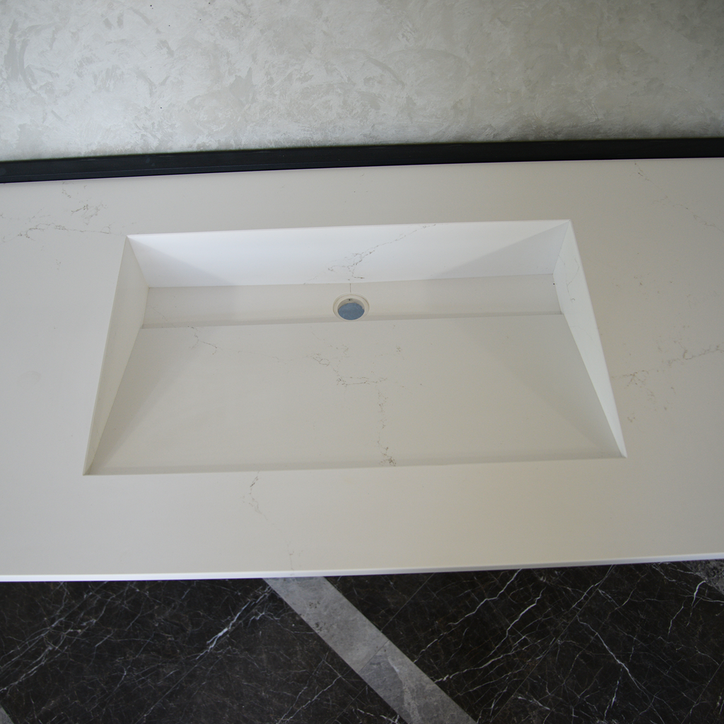 CUSTOM COANTE HIEDRA QUARTZ SINK / SUITABLE FOR WALL MOUNTING QUARTZ VANITY (QU-112)