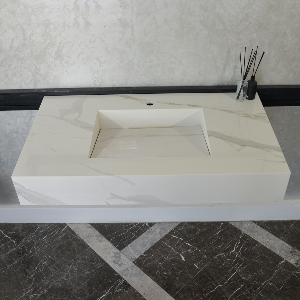 HANDCRAFTED CALACATTA ORO HIGH ENGINEERED PORCELAIN SINK (ES-050)