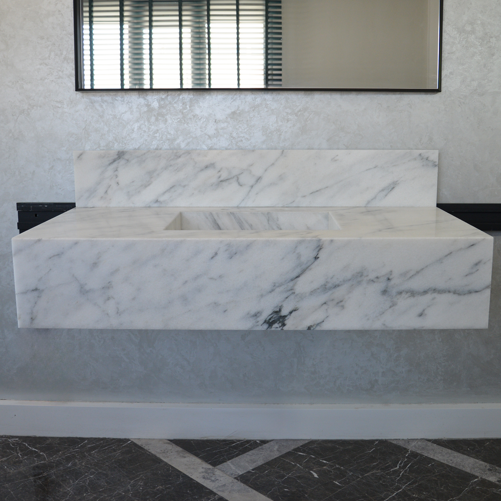 HANDCRAFTED CUSTOM CALACATTA MARBLE SINK (NS-108)