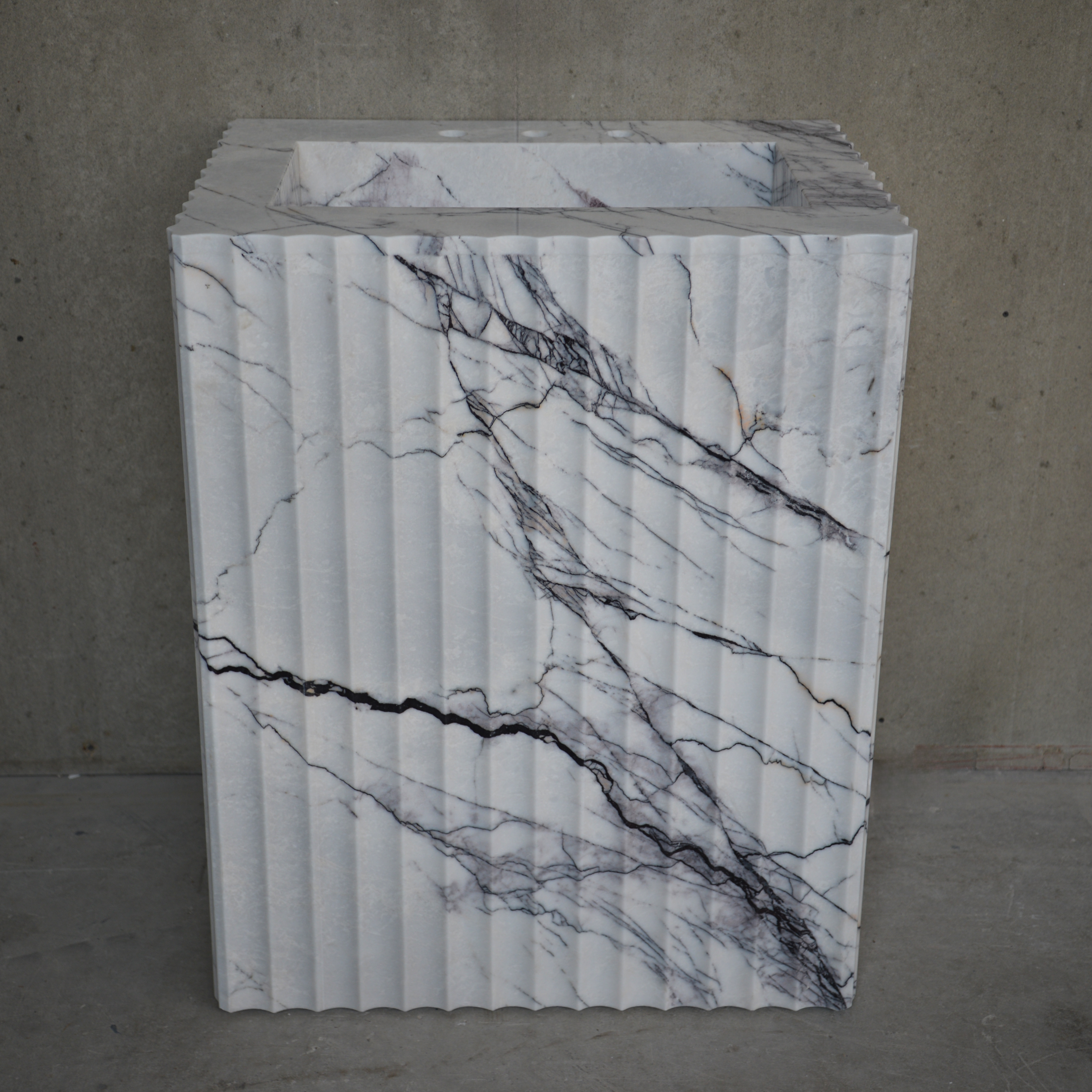 HANDCRAFTED CUSTOM PEDESTAL LILAC MARBLE SINK (NS-220)