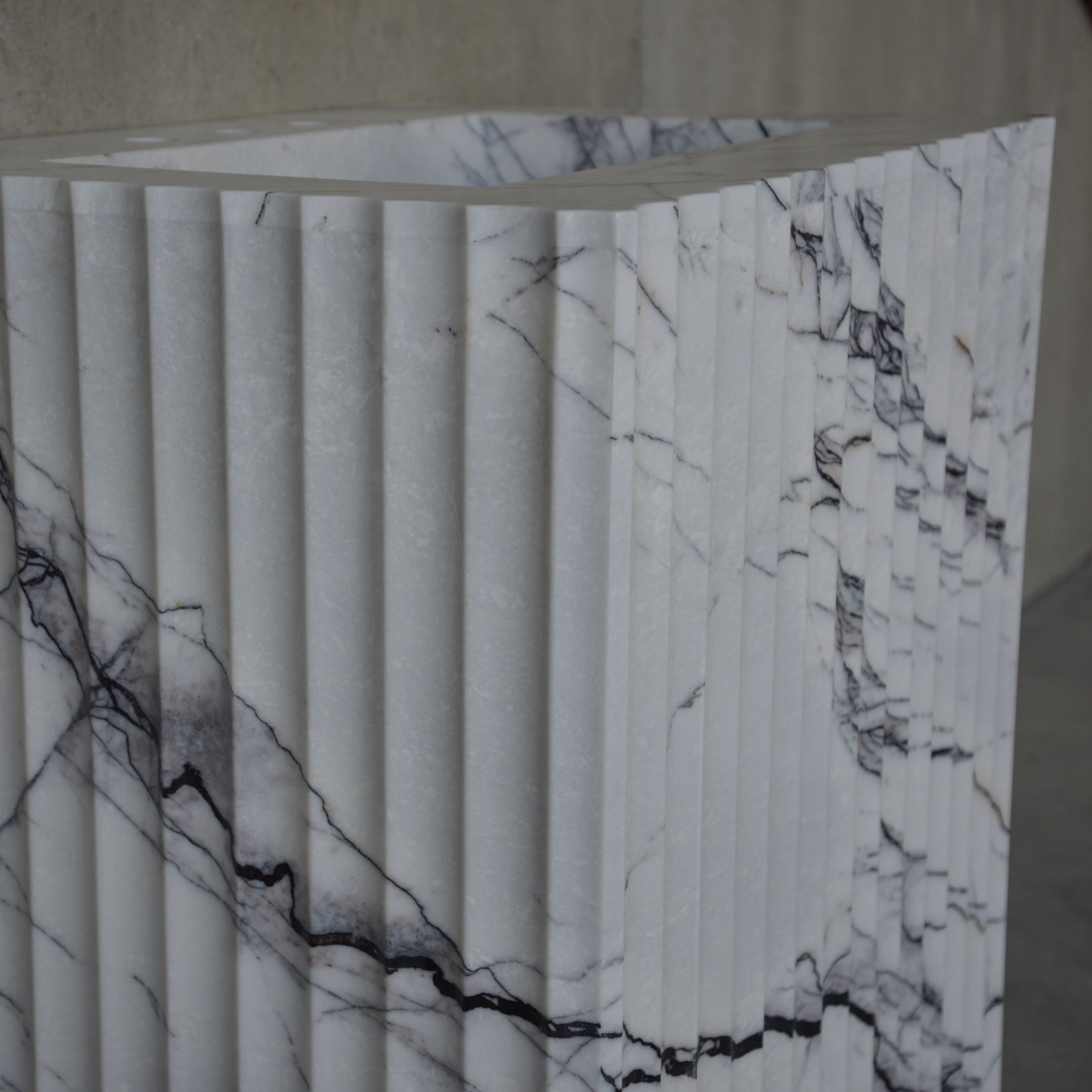 HANDCRAFTED CUSTOM PEDESTAL LILAC MARBLE SINK (NS-220)
