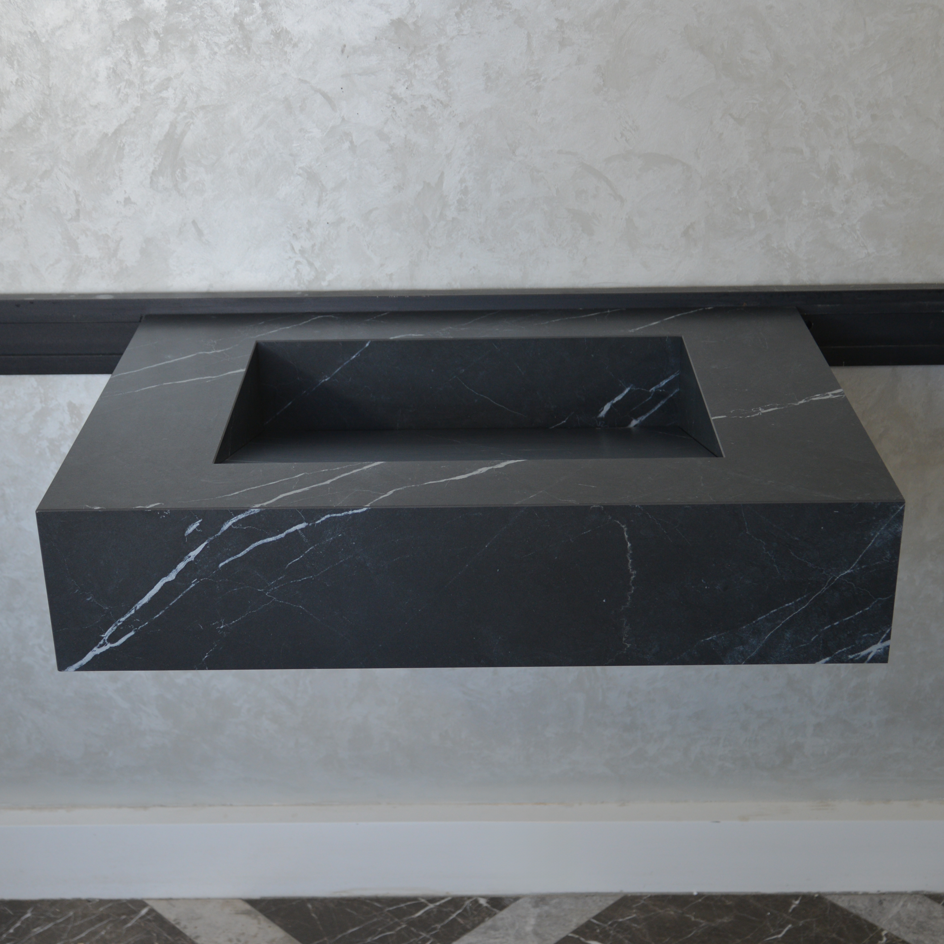 HANDCRAFTED NERO MARQUINIA HIGH ENGINEERED STONE SINK (ES-045)