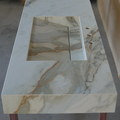 HANDCRAFTED CALACATTA HERMITAGE MATTE HIGH ENGINEERED PORCELAIN DOUBLE SINK (ES-146)