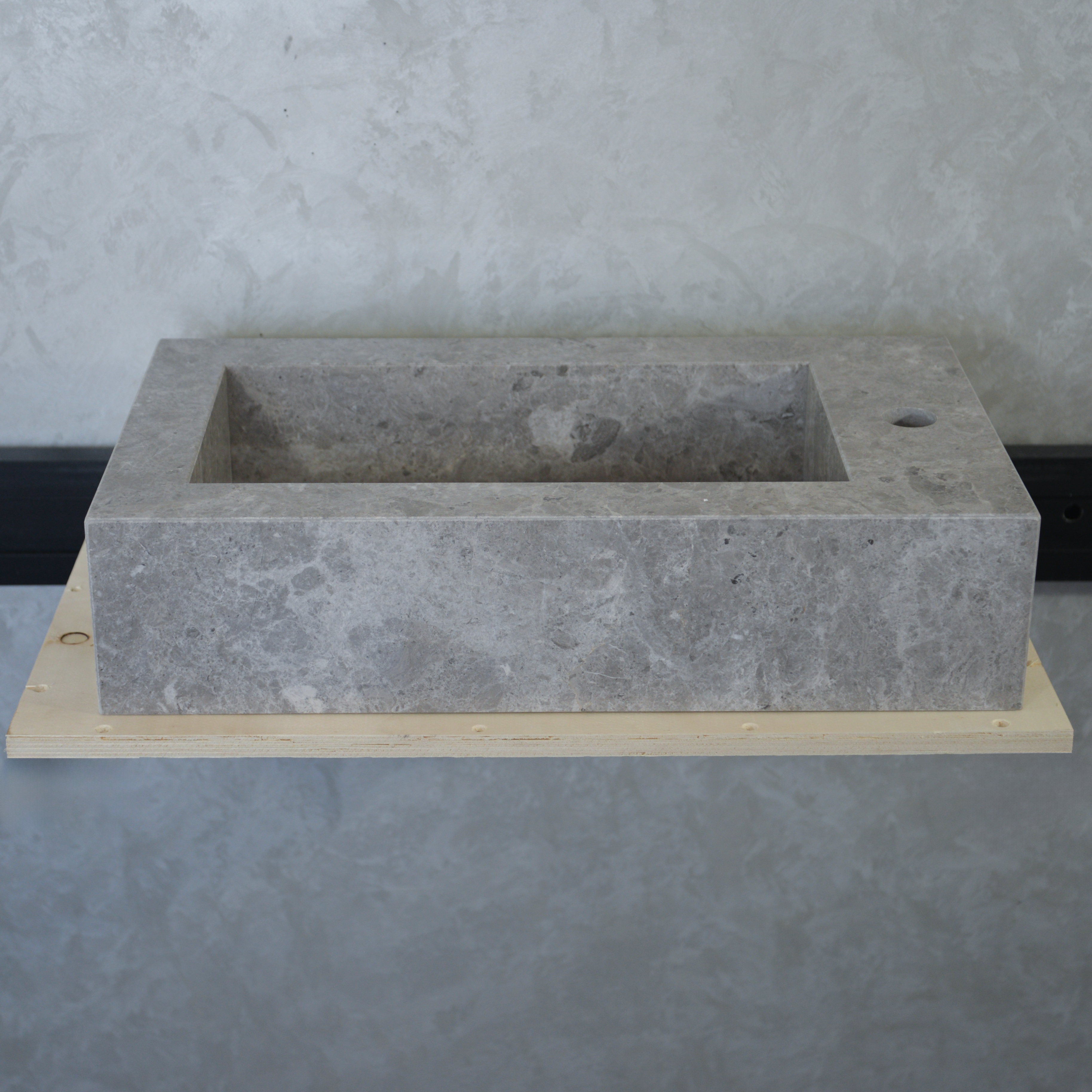 HANDCRAFTED CUSTOM TUNDRA GREY MARBLE SINK (NS-030)