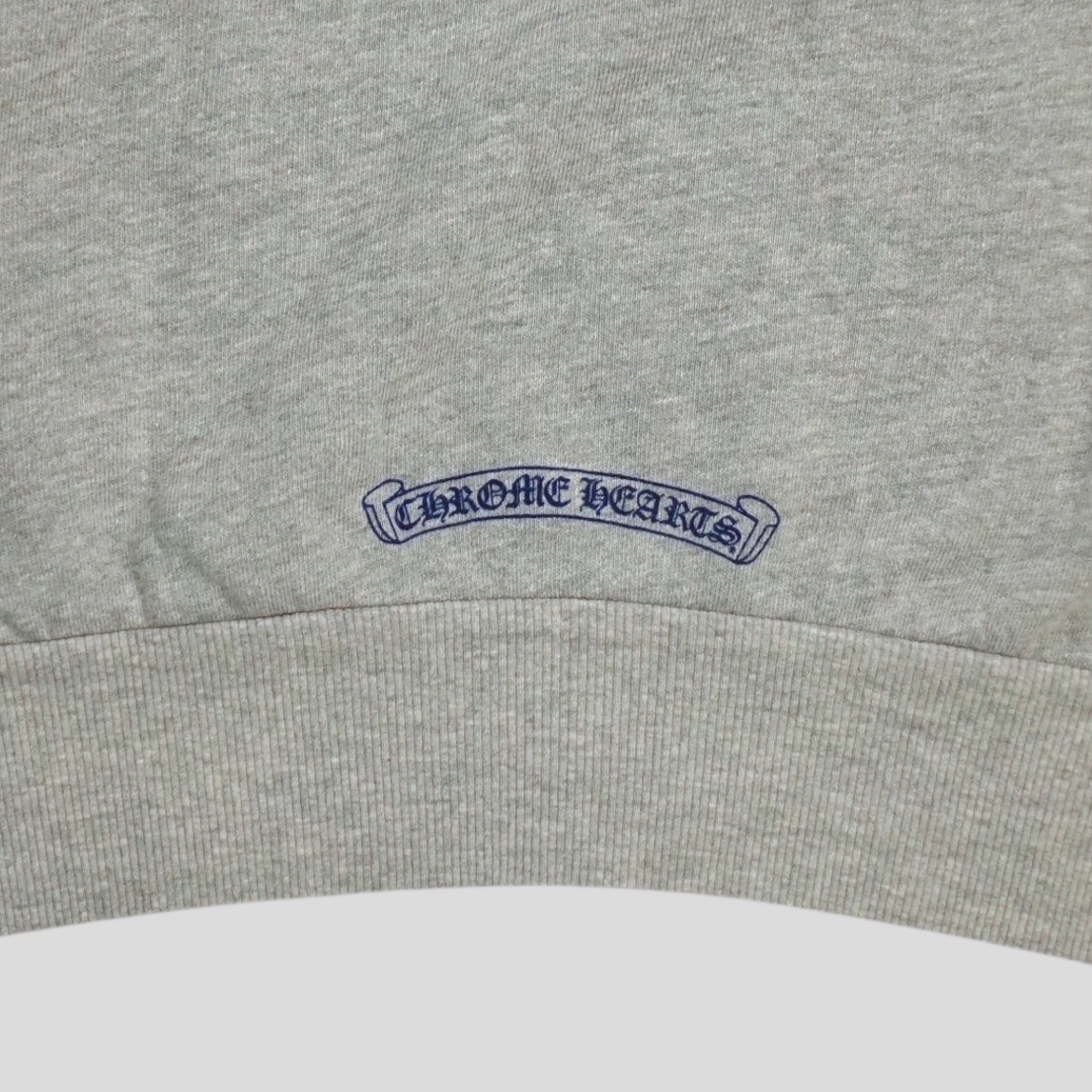 Chrome Hearts Women's Triple Cross CH Flocked Crewneck in Grey