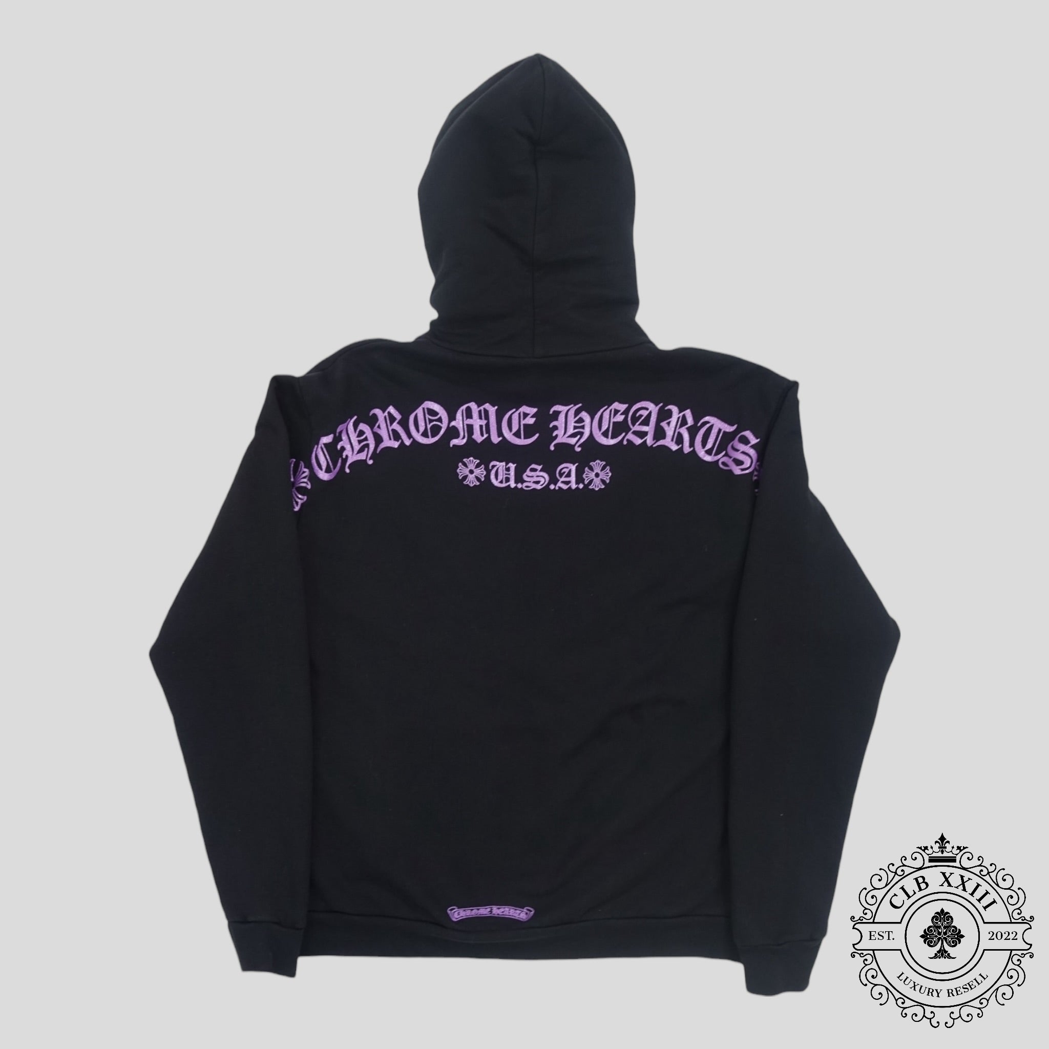 Chrome Hearts F&F Hoodie in Black / Purple