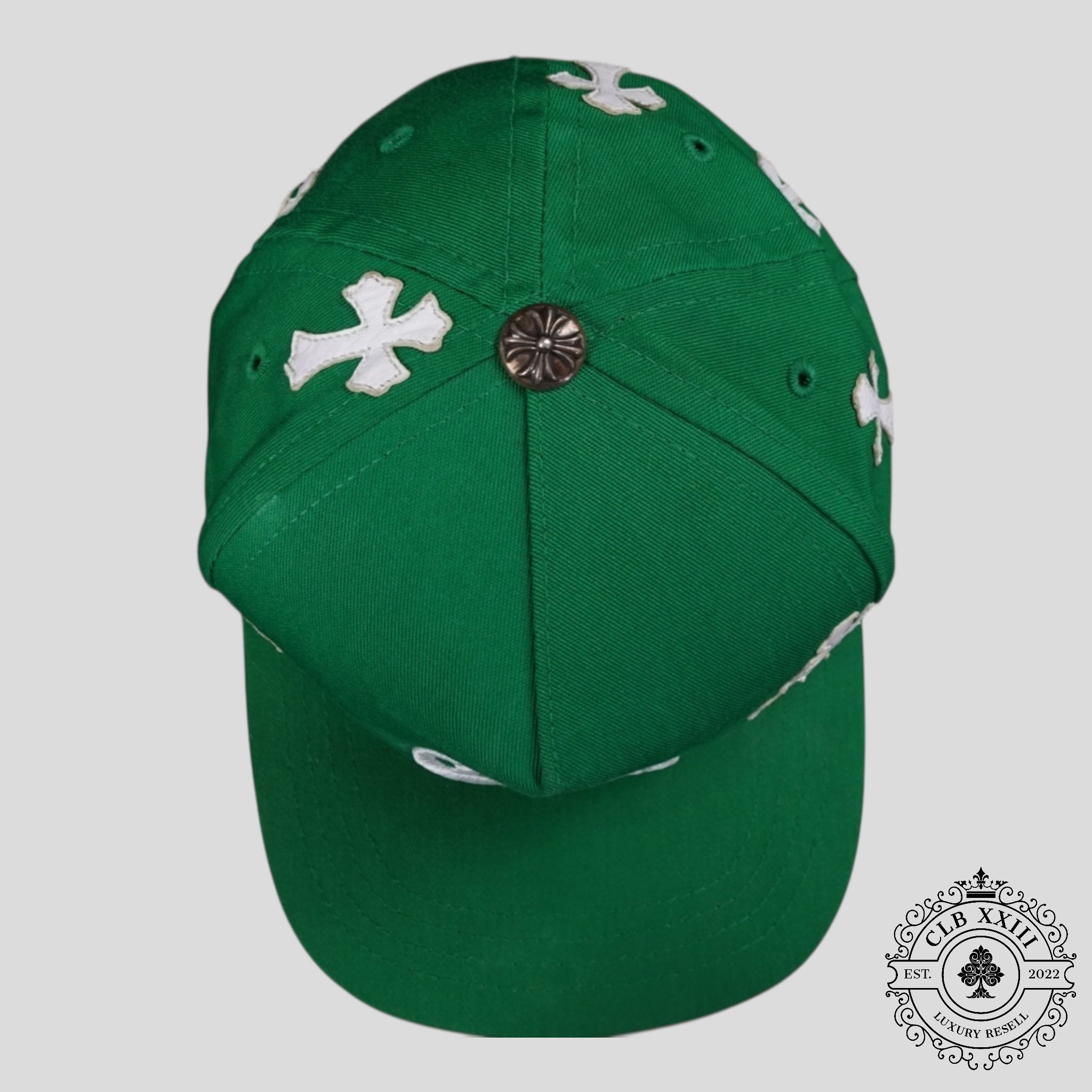 Chrome Hearts Cross Patch Hat in Green / White
