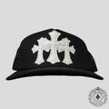 Chrome Hearts Triple Cross Trucker Hat in Black / White