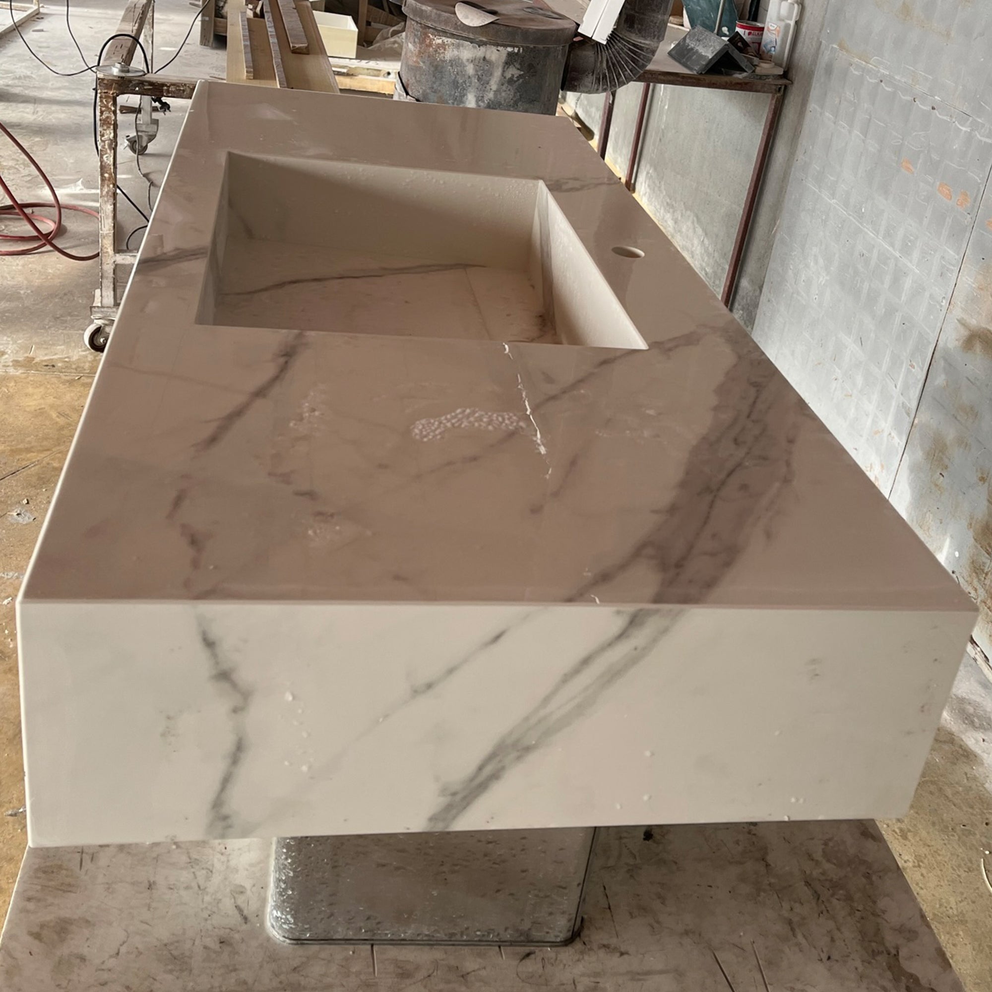 HANDCRAFTED EXTRA STATUARIO HIGH ENGINEERED PORCELAIN SINK (ES-059)