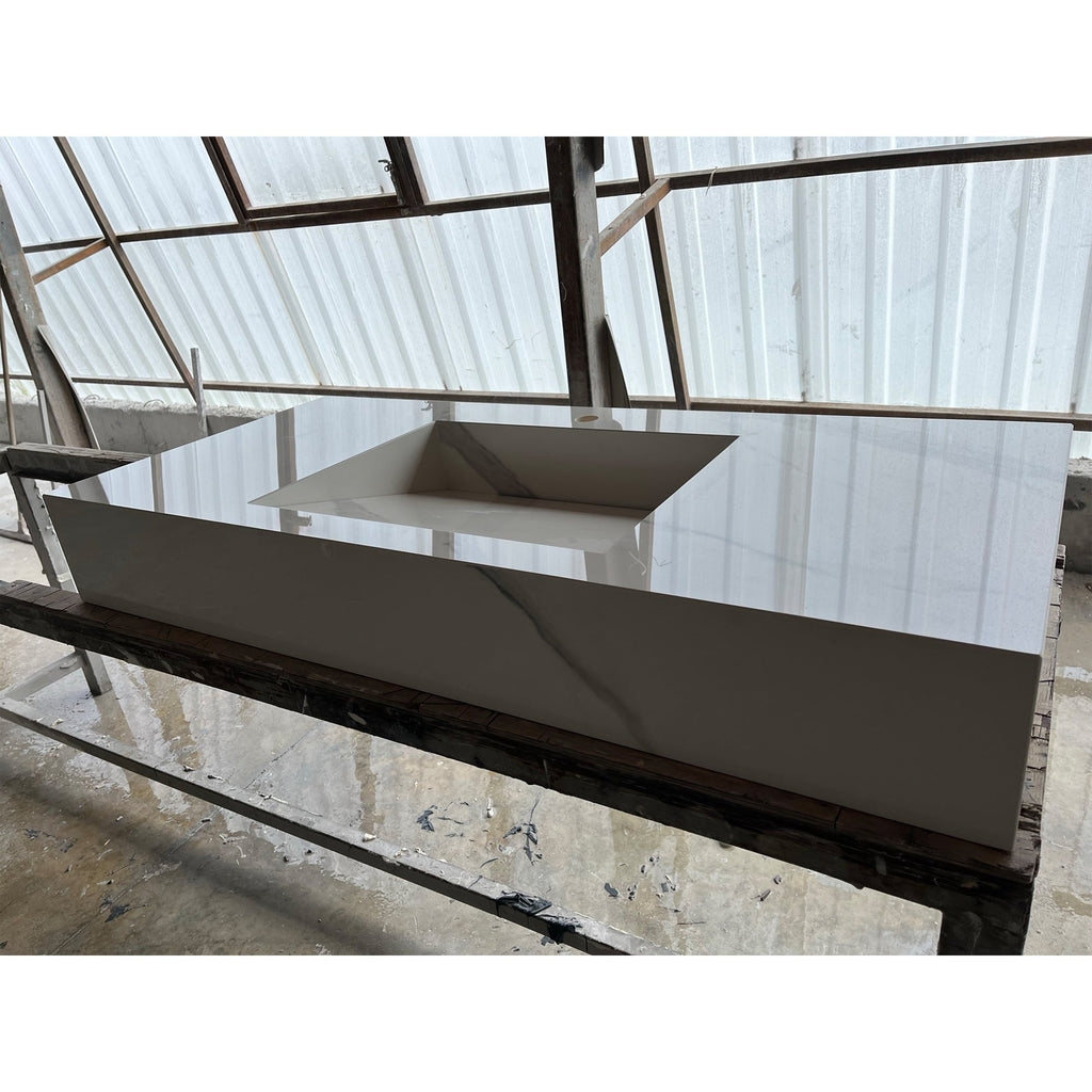 HANDCRAFTED EXTRA STATUARIO HIGH ENGINEERED PORCELAIN SINK (ES-059)