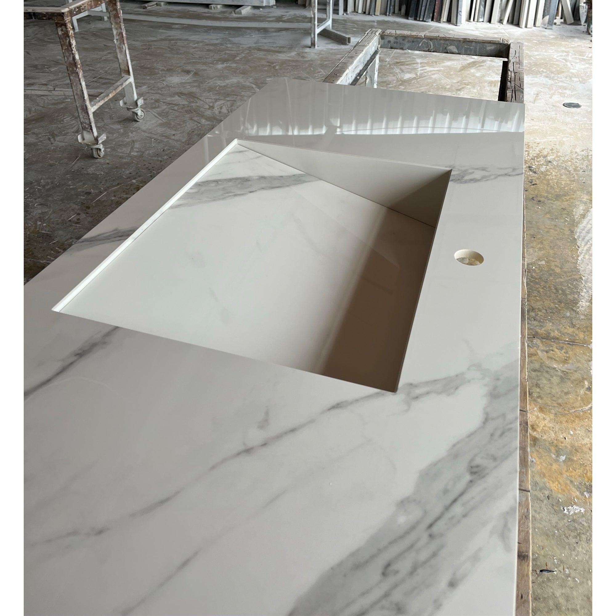 HANDCRAFTED EXTRA STATUARIO HIGH ENGINEERED PORCELAIN SINK (ES-059)