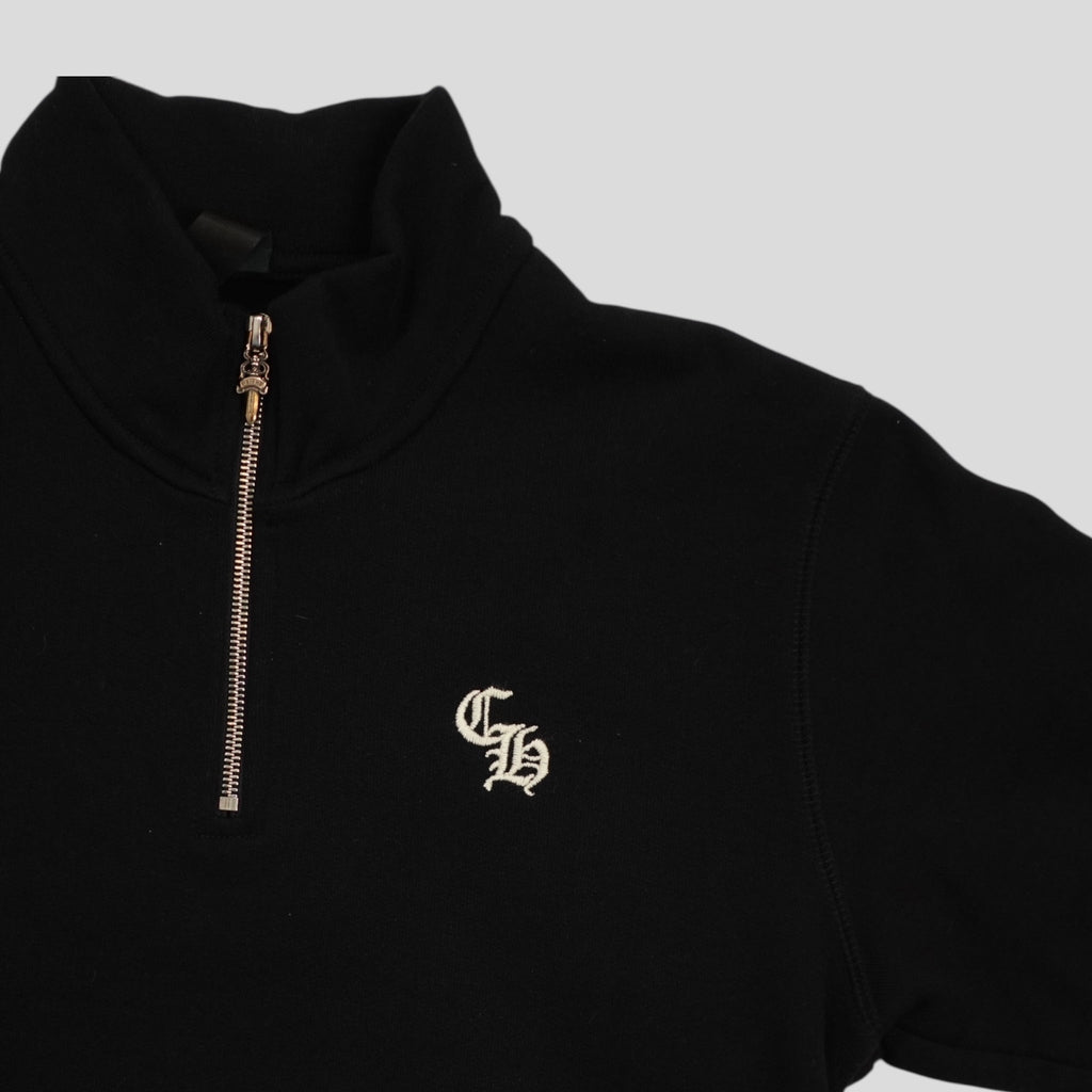 Chrome Hearts CH Embroidered Quarter Zip in Black