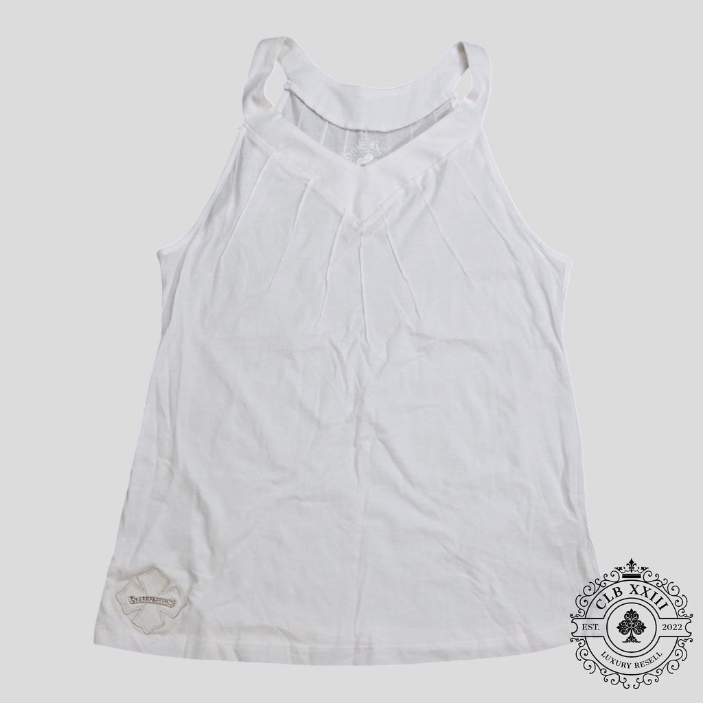 Chrome Hearts Leather Plus Patch Tank Top in White