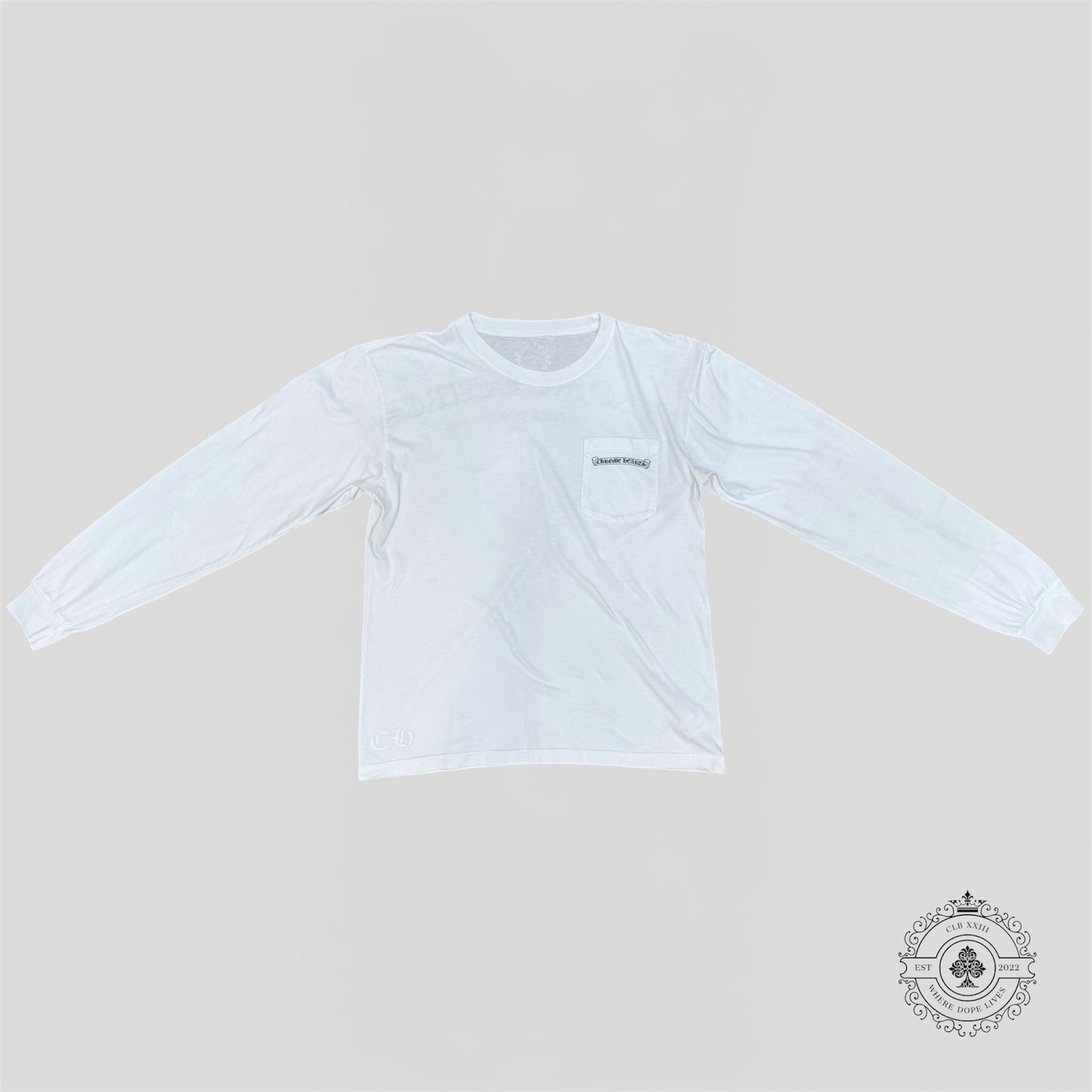 Chrome Hearts Fuck You L/S Pocket Tee in White