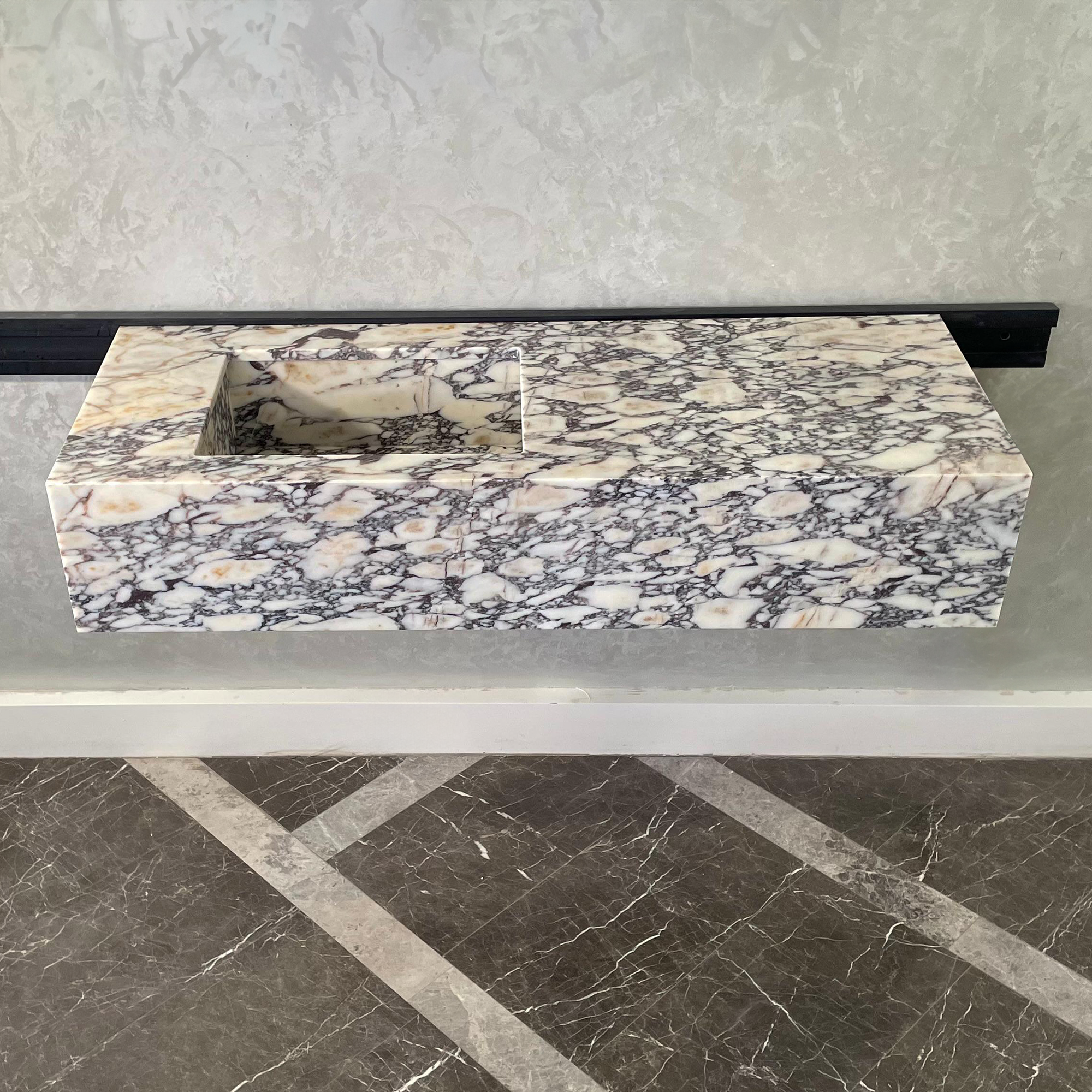 HANDCRAFTED CUSTOM CALACATTA VIOLA MARBLE SINK (NS-105)