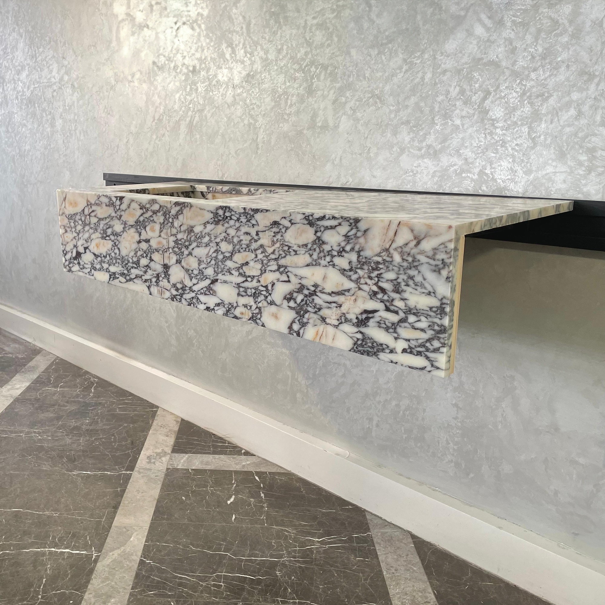 HANDCRAFTED CUSTOM CALACATTA VIOLA MARBLE SINK (NS-105)