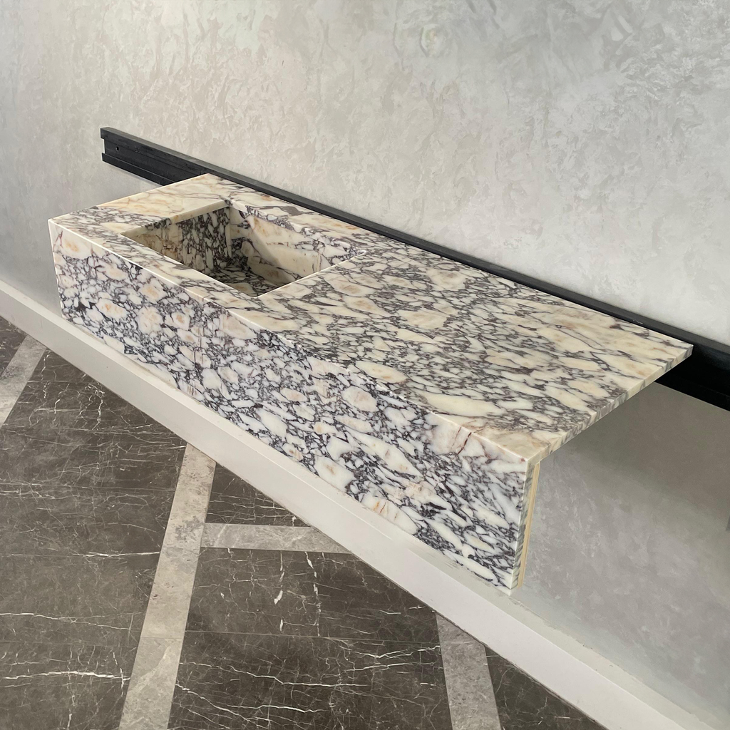 HANDCRAFTED CUSTOM CALACATTA VIOLA MARBLE SINK (NS-105)