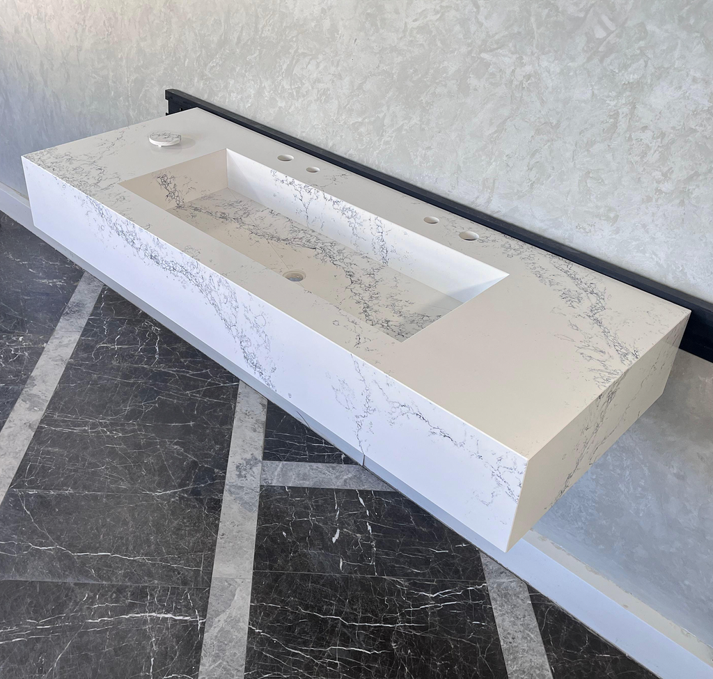 HANDCRAFTED CUSTOM COANTE CALACATTA RIVIERA SINK (QU-099)