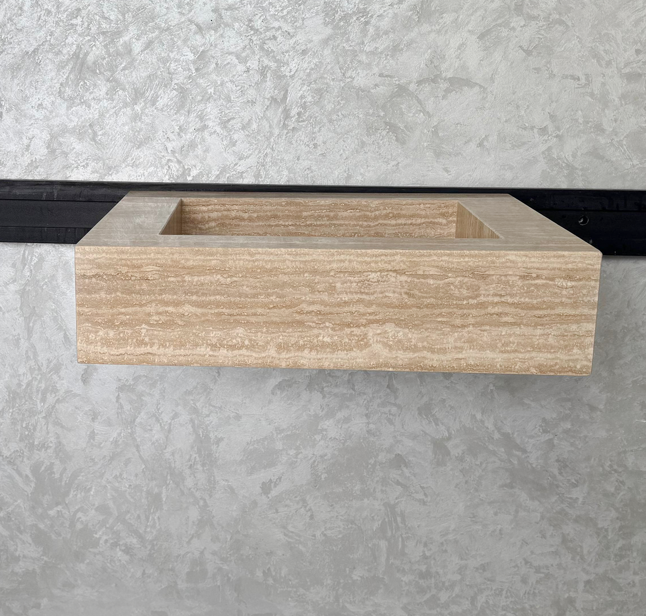 HANDCRAFTED CUSTOM TRAVERTINE SINK (TR-040)