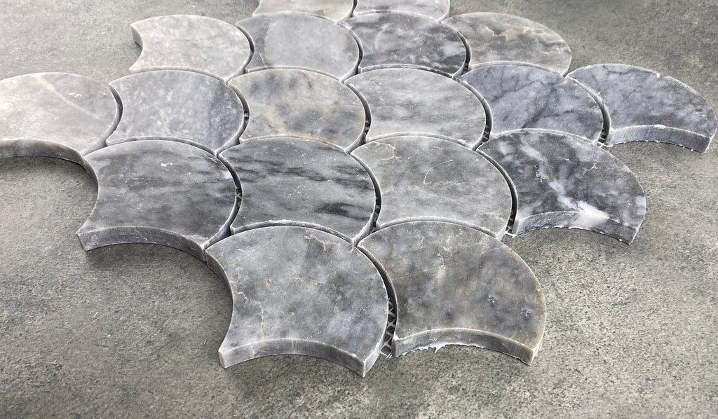 Luna Sky Marble Laguna on 12" x 12" Mesh Mosaic Tile