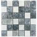 Luna Sky Marble 2"x2" Mixed Finish on 12" x 12" Mesh Mosaic Tile