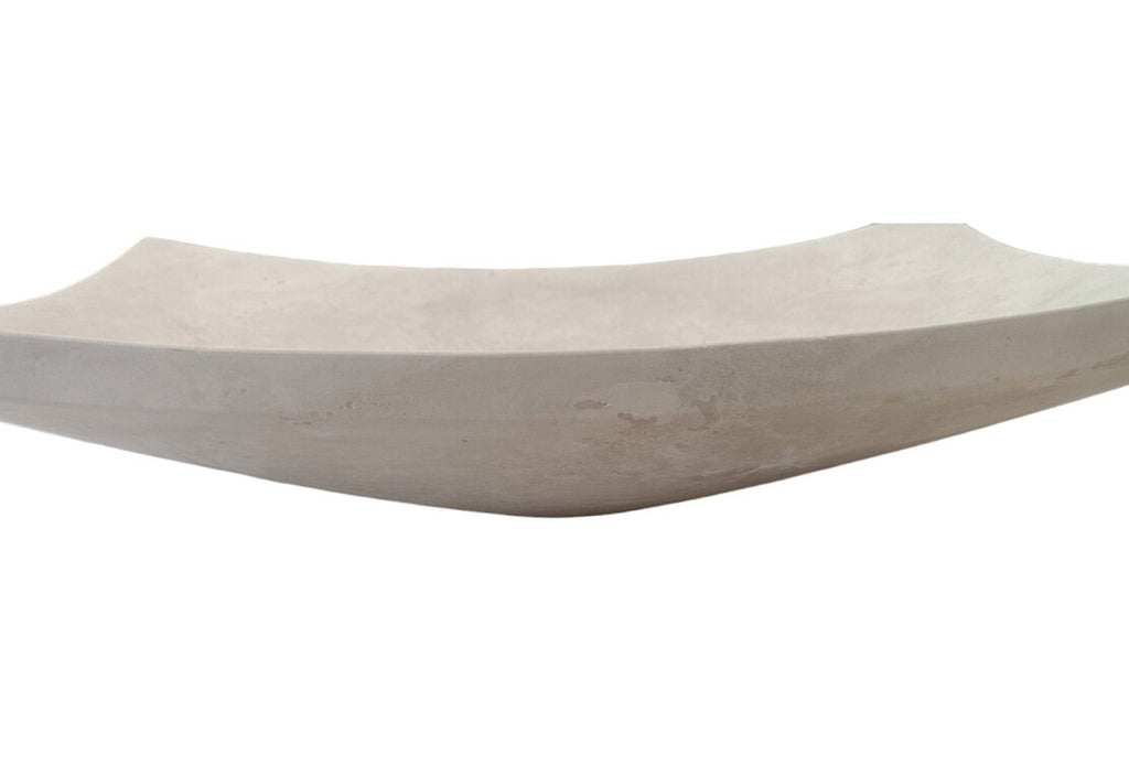 Natural Stone Light Travertine Unique Modern Special Design Customizable Vessel Sink  (W)25.6" (L)17.7" (H)4.7"