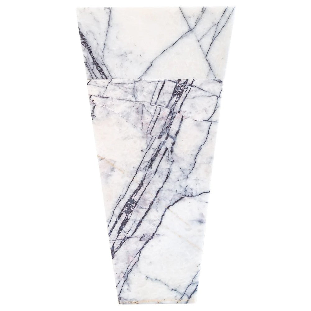 Natural Stone New York White Marble Pedestal Cone Shaped Sink Polished (W)16" (L)16" (H)36"