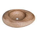 Noce Travertine Natural Stone Kayak Design Vessel Sink Honed and Filled (W)16" (L)23" (H)6"