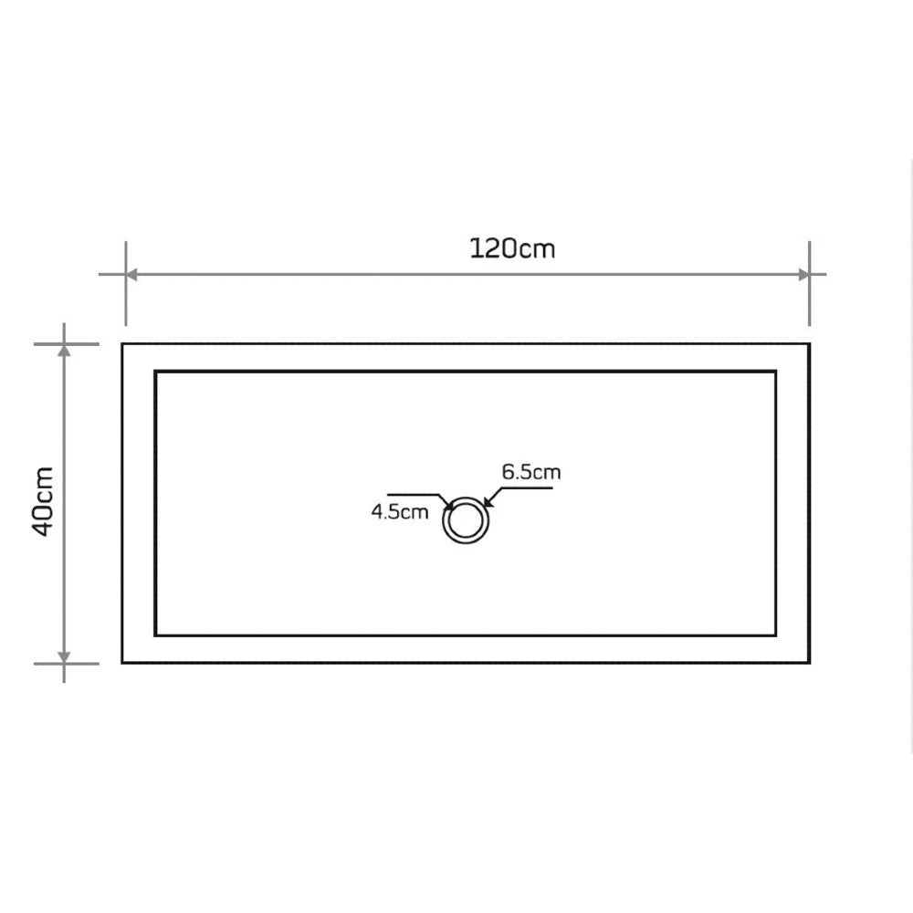 Noce Travertine Rectangular Vessel Sink Honed and Filled (W)16" (L)48" (H)4"