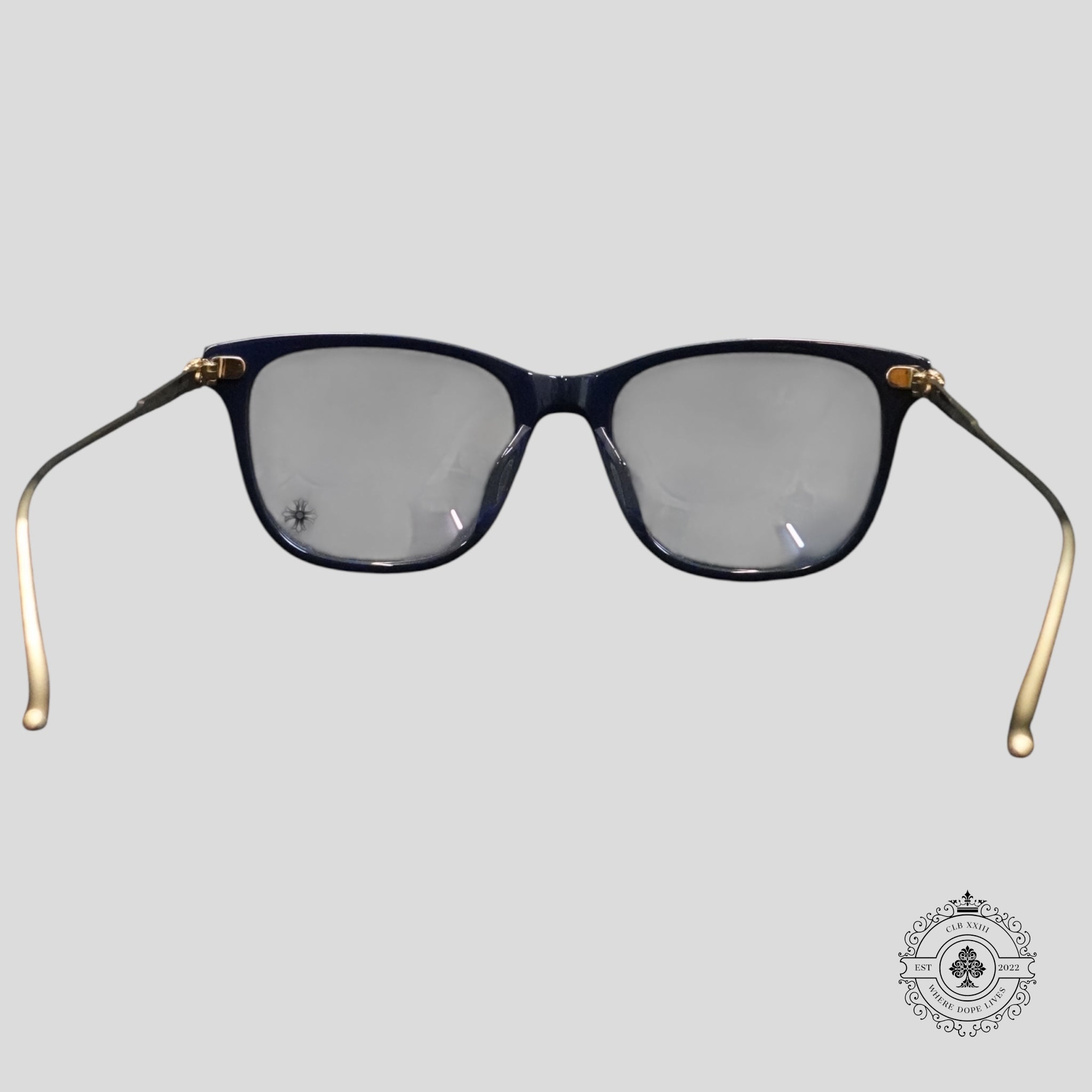 Chrome Hearts JeJe Spot Glasses in Blue/Gold