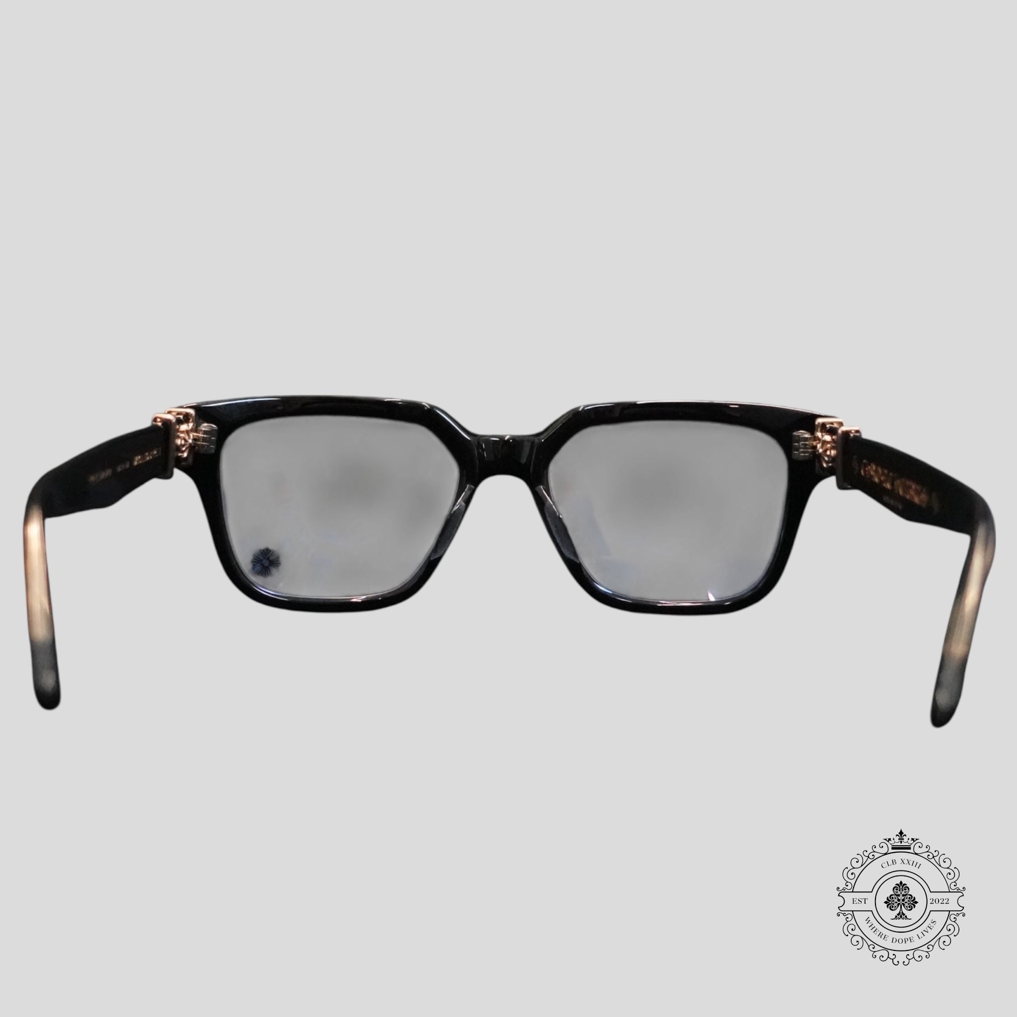 Chrome Hearts Diamond Embellished Vagillionaire II Glasses in Black/Gold
