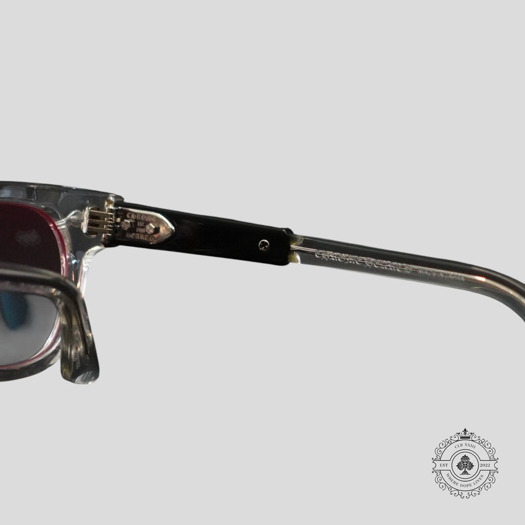 Chrome Hearts Jenna Tail Yea Glasses in Clear/Silver