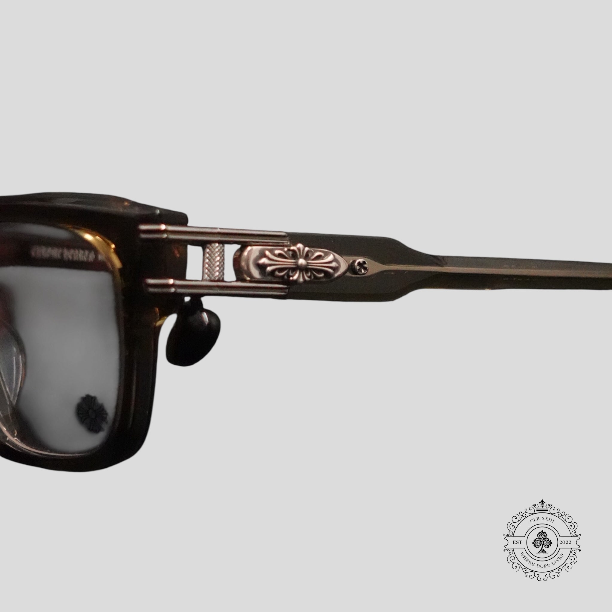 Chrome Hearts Bulge Glasses in Olive/Silver