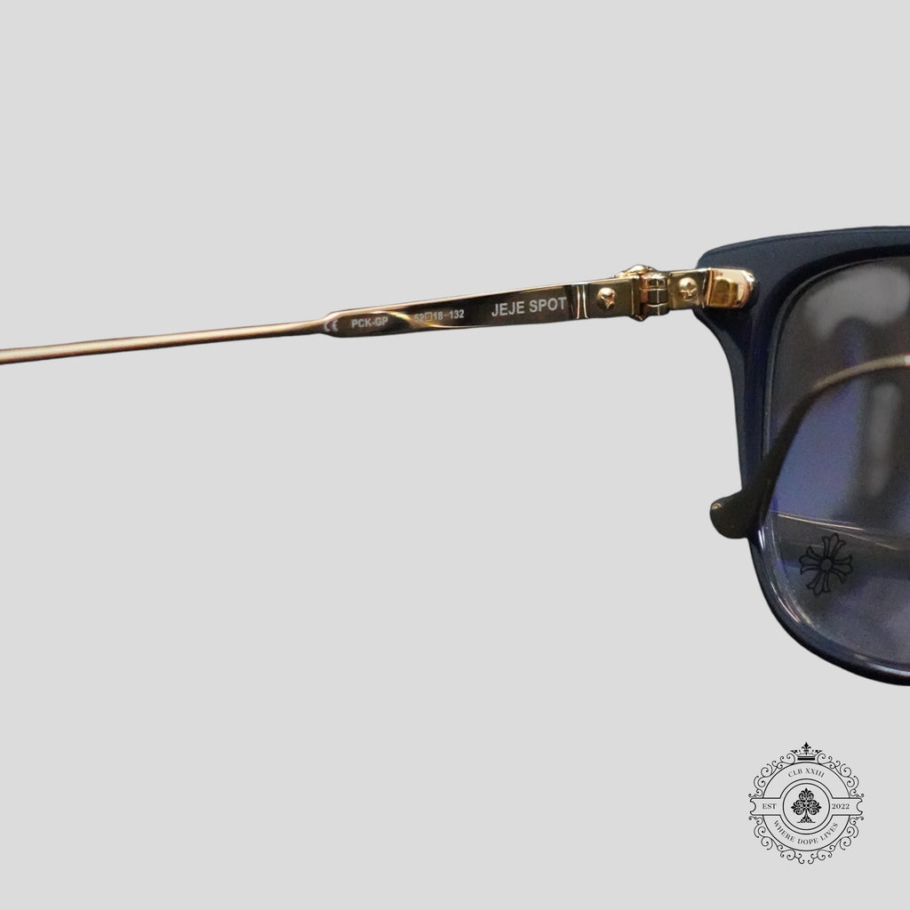 Chrome Hearts JeJe Spot Glasses in Blue/Gold