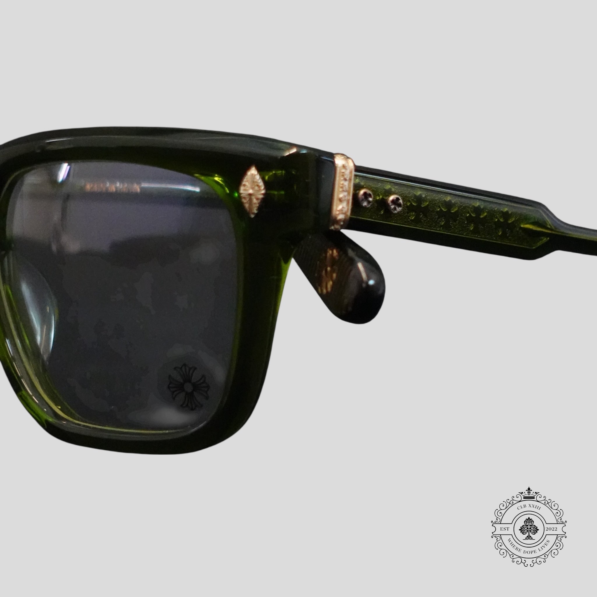 Chrome Hearts Ambidixtrous Sunglasses in Green/Gold