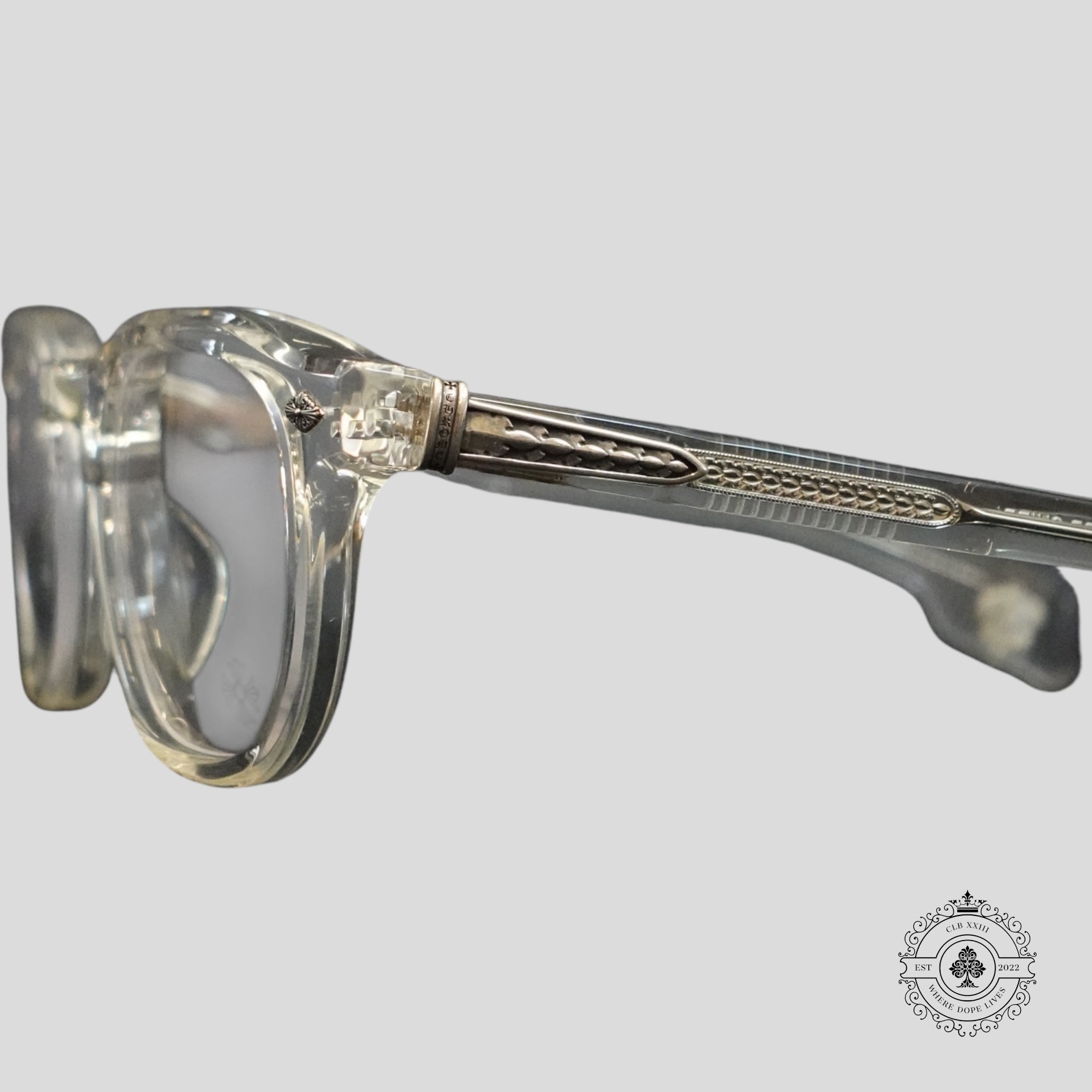 Chrome Hearts Chirp Chirp Glasses in Clear/Silver