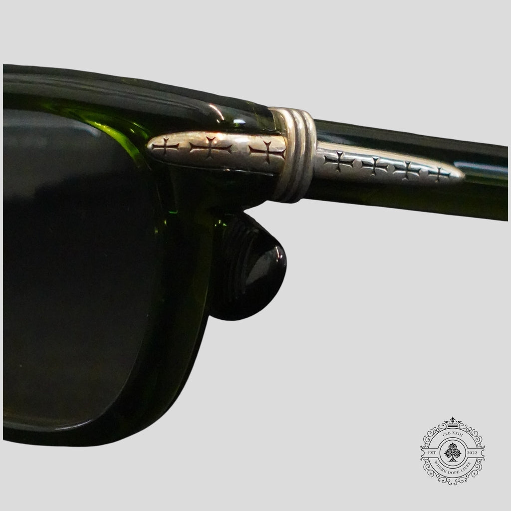 Chrome Hearts Drippin Glasses in Green/Silver