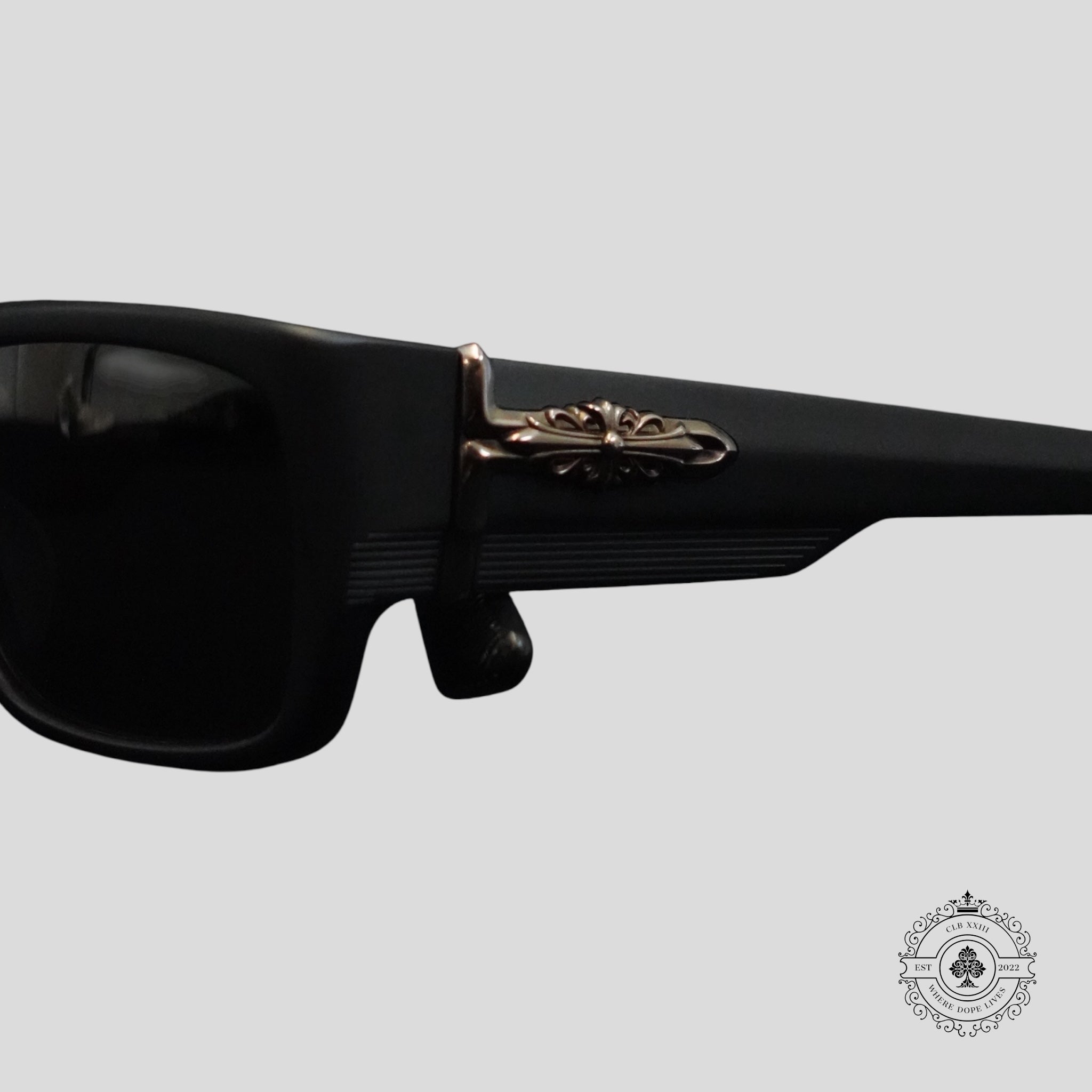 Chrome Hearts Yer Bjorn Again Glasses in Matte Black/Silver