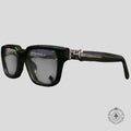 Chrome Hearts Diamond Embellished Vagillionaire II Glasses in Green/Silver