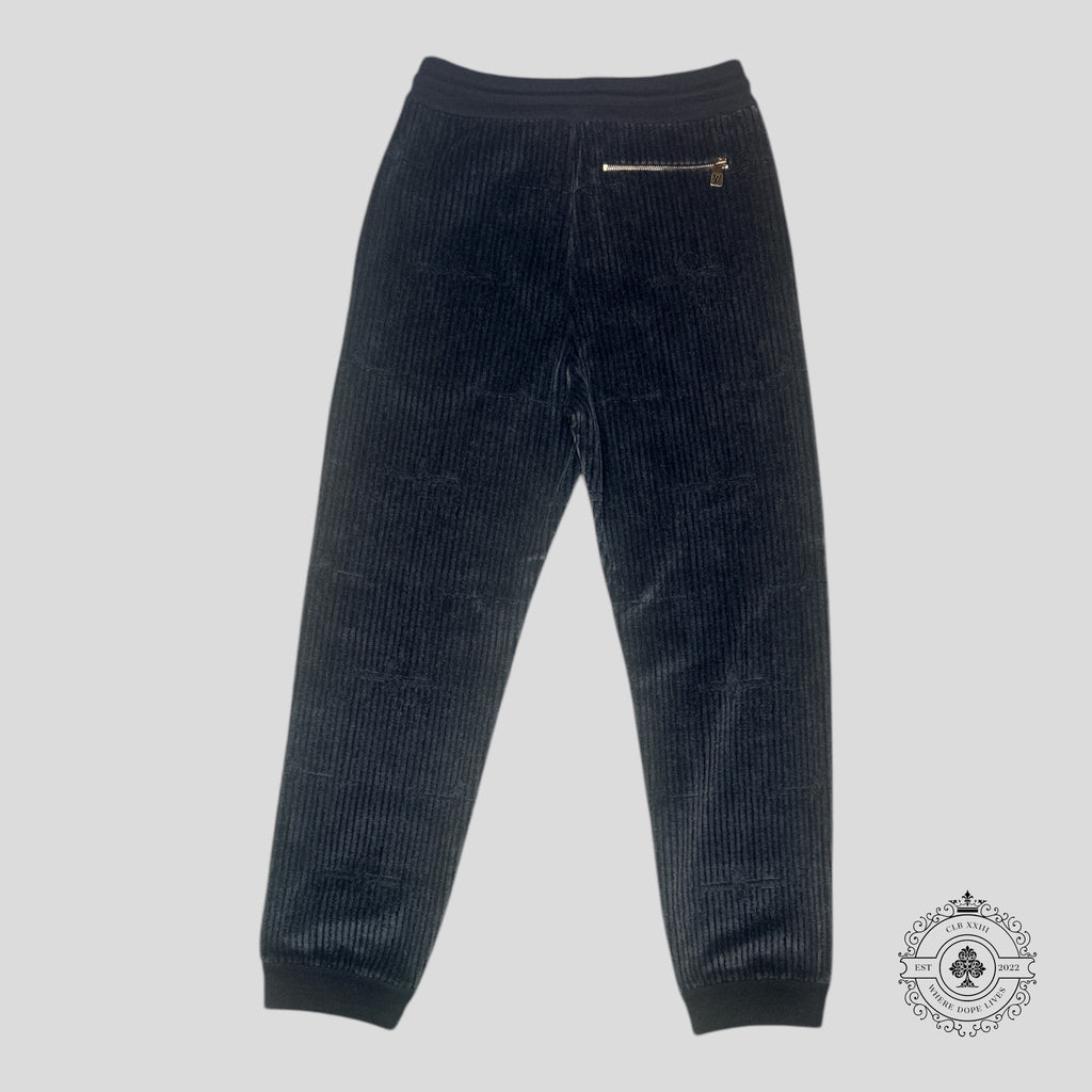 Louis Vuitton X Park Seo-Bo Velvet Trackpants in Dark Grey