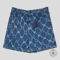 Louis Vuitton Fishnet Monogram Denim Shorts in Medium Wash