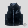 Louis Vuitton Rabbit Fur Reversible Damier Vest in Black