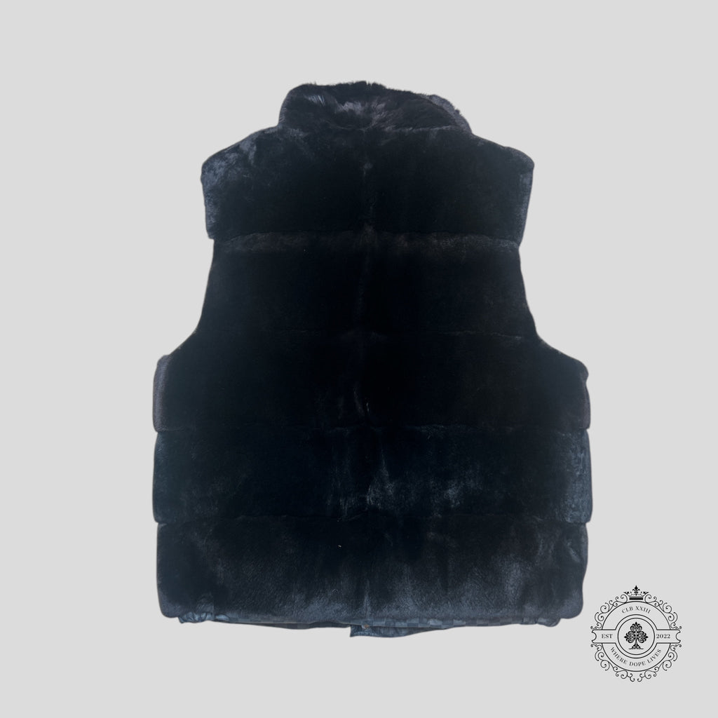 Louis Vuitton Rabbit Fur Reversible Damier Vest in Black