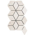 Shell Stone Limestone Rhombus Design on 12" x 12" Mesh Mosaic Tile