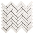 Shell Stone Limestone 1"x3" Herringbone on 12" x 12" Mesh Mosaic Tile