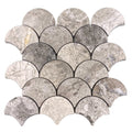 Silver Shadow Marble Laguna on 12" x 12" Mesh Mosaic Tile