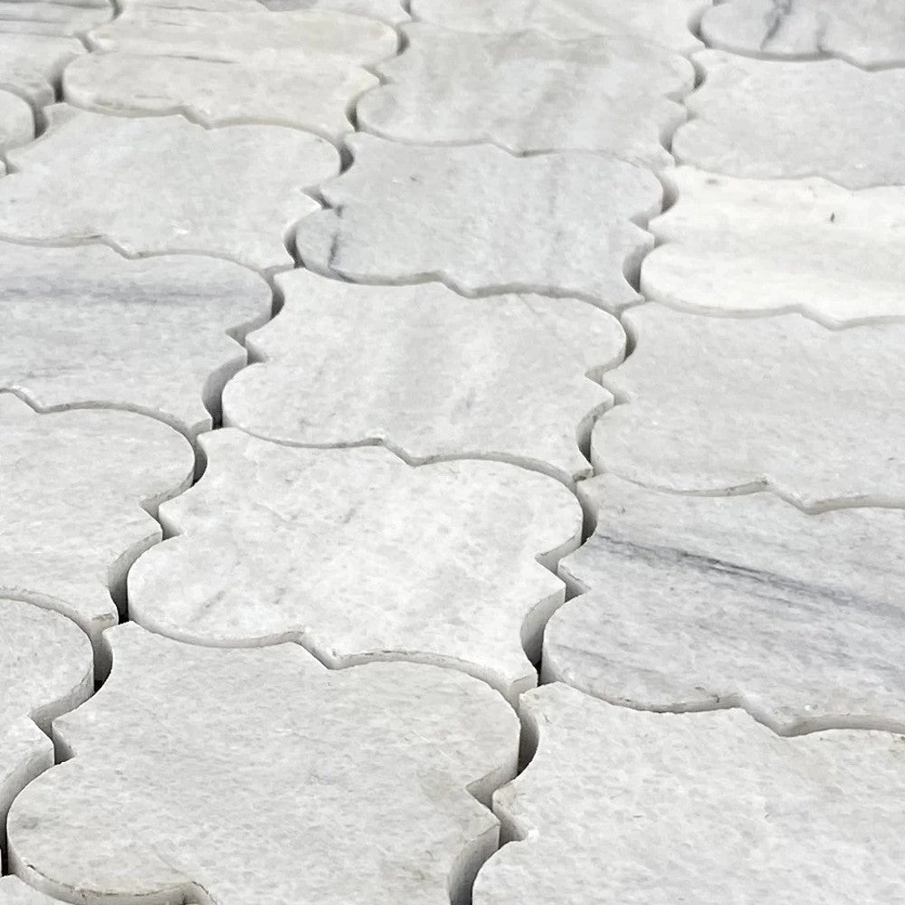 Solto White Marble Casablanca on 12" x 12" Mesh Mosaic Tile