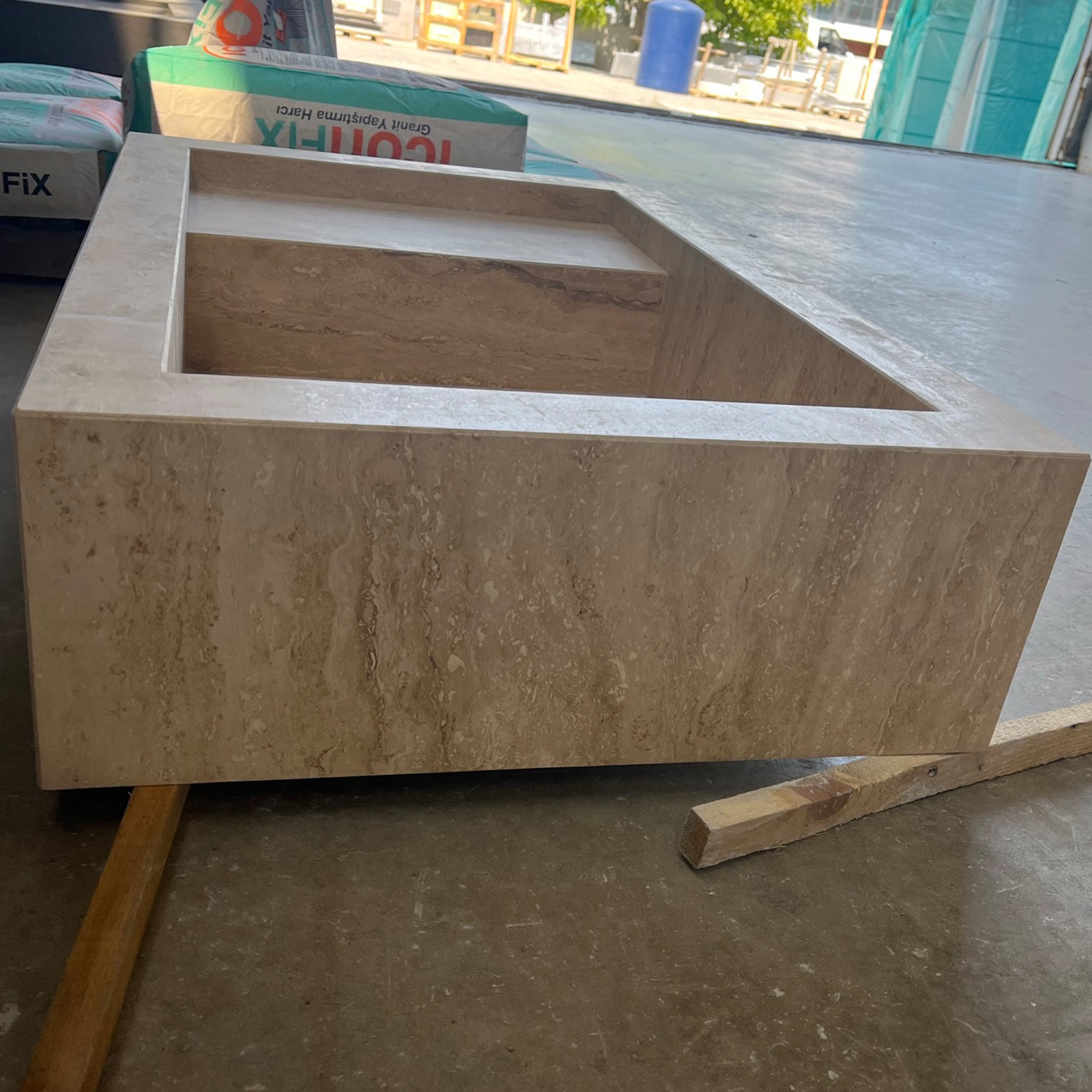 HANDCRAFTED CUSTOM TRAVERTINE SINK - 3 (TR-075)