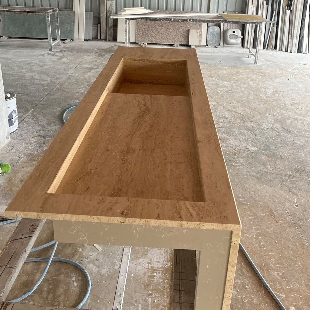 HANDCRAFTED CUSTOM TRAVERTINE SINK - 6 (TR-145)